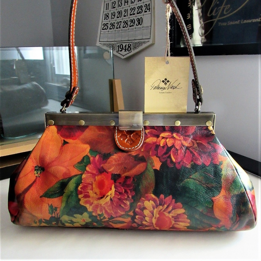 New Patricia Nash Floral Lthr Handbag